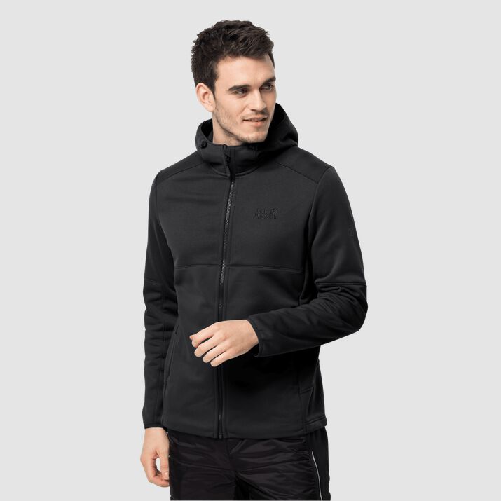 Jack Wolfskin Mens Hydro Hooded 2 Sports Jacket Black 351046GYB